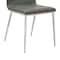Armen Living Crystal Dining Chair in Brushed Stainless Steel finish with Gray Faux Leather and Walnut Back, PK2 LCCRCHGRPU - alternate 3